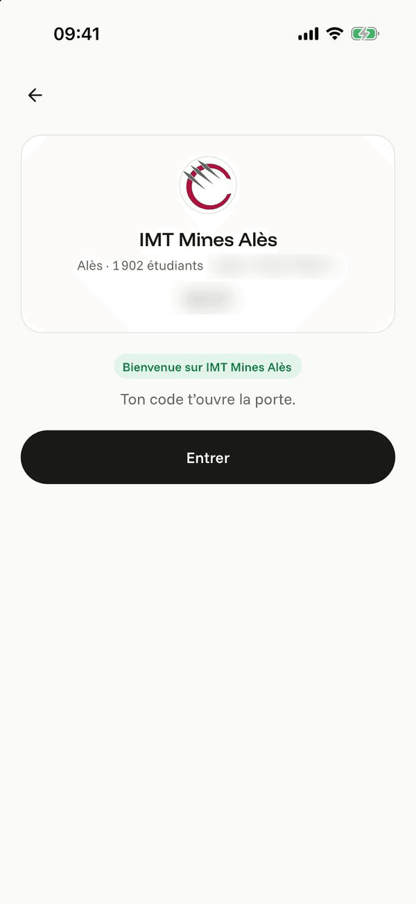 Écran « Bienvenue ! » de l’application Komi sur iPhone