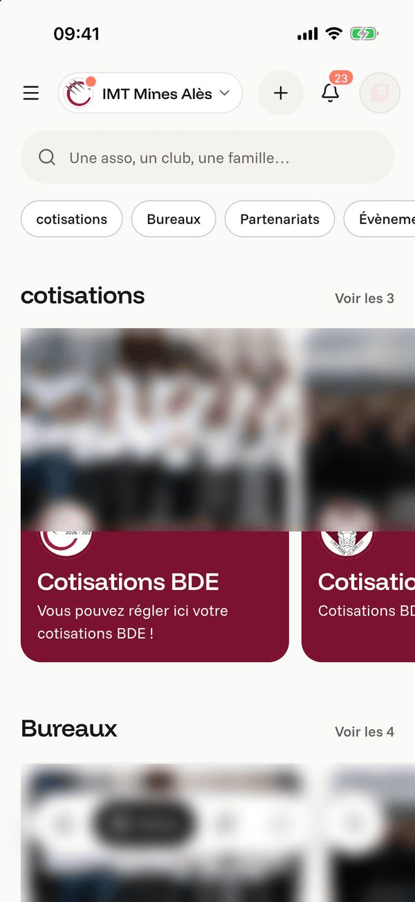 Écran « La Vitrine » de l’application Komi sur iPhone